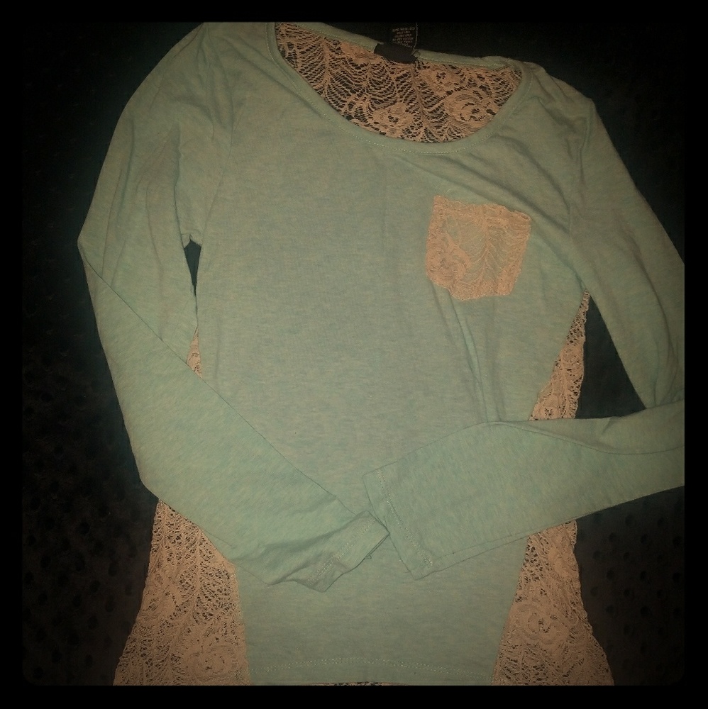 Lace back long sleeve